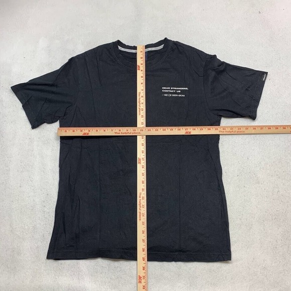 "Dear Strangers, Contact Us" Tee Thrifted Vintage Style Size L - Picture 3 of 9